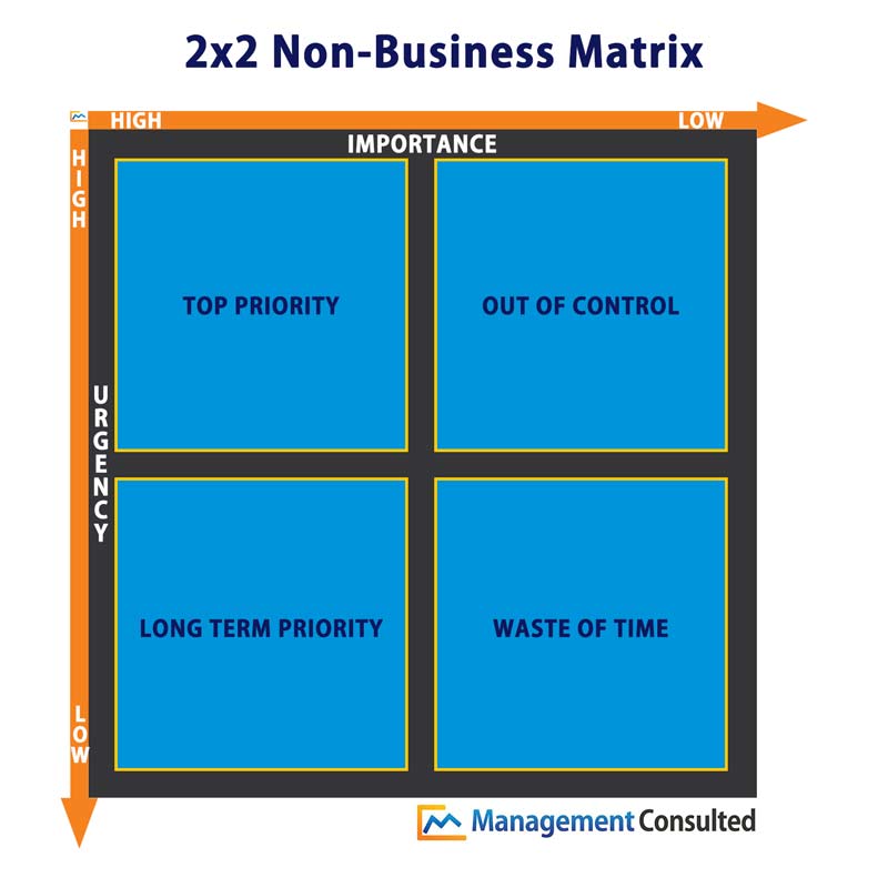 2x2 Non Business Example Matrix Graphic, 2x2 matrix